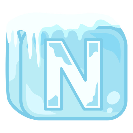 Ice cube letter n PNG Design