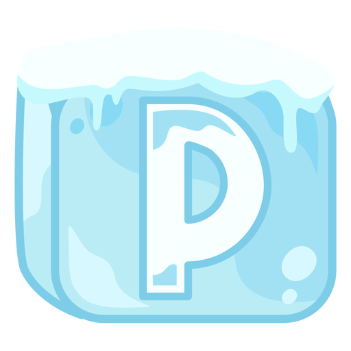 Ice cube letter p PNG Design