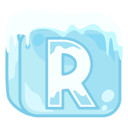 Letra r do cubo de gelo Desenho PNG