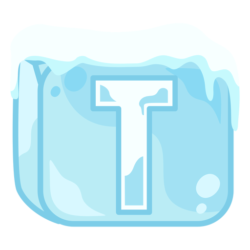 Ice cube letter t PNG Design