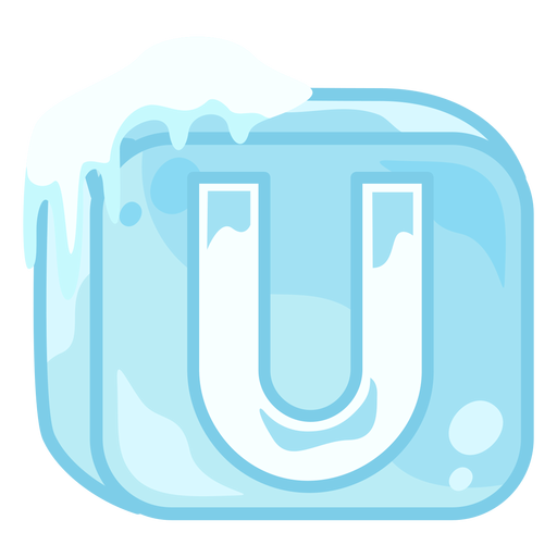 Ice cube letter u PNG Design