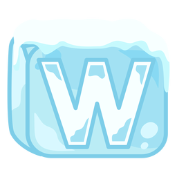 Letra de cubo de hielo w Diseño PNG