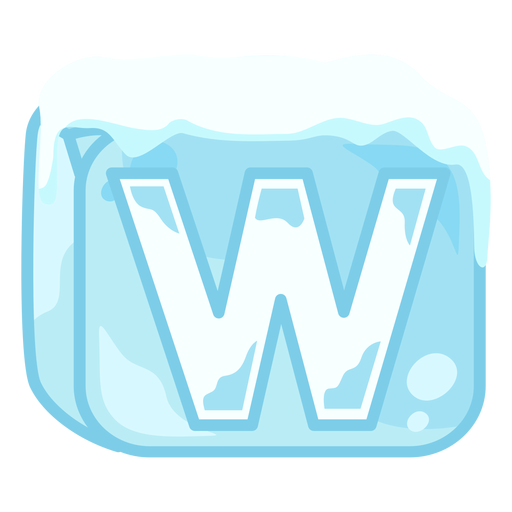 Letra de cubo de hielo w