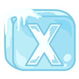 Letra x del cubo de hielo