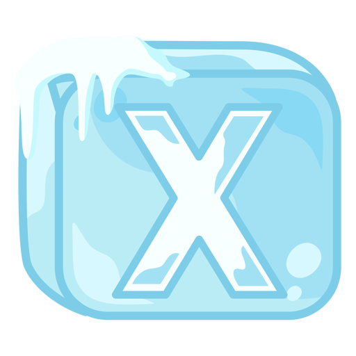 Letra x del cubo de hielo Diseño PNG