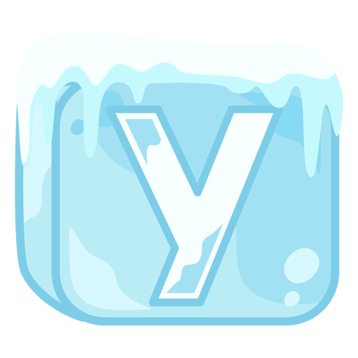 Ice cube letter y PNG Design