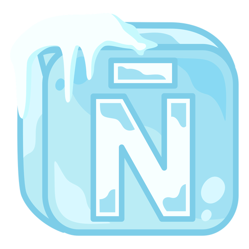 Ice cube letter Ã± PNG Design