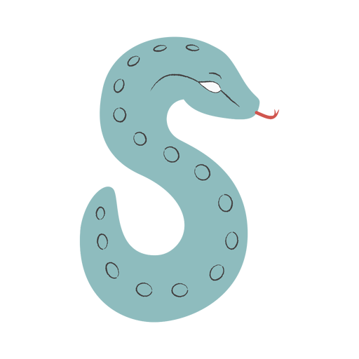 S shaped snake PNG Design