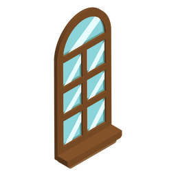 Ventana en forma de arco isométrica Diseño PNG