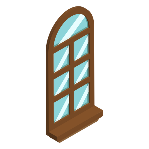 Bogenförmiges Fenster isometrisch PNG-Design