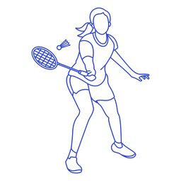 Golpe de jugador de bádminton Diseño PNG
