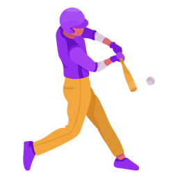 Baseballspieler flach PNG-Design