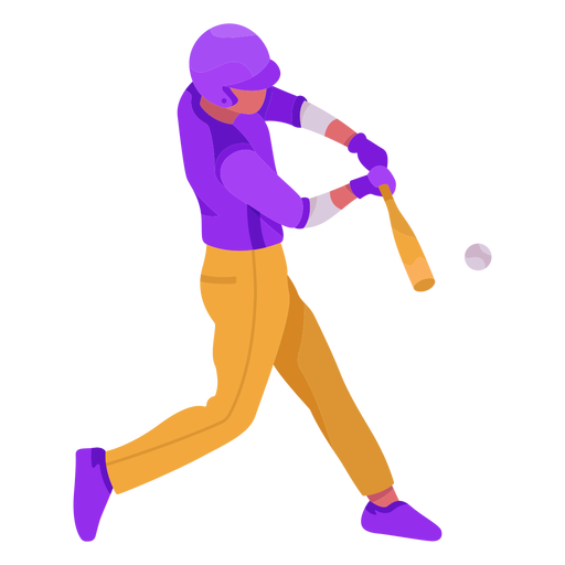 Baseball player flat PNG Design
