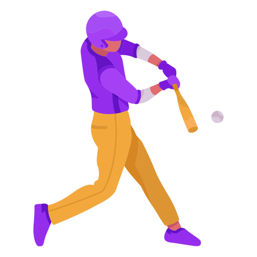 Jugador de béisbol plano Diseño PNG