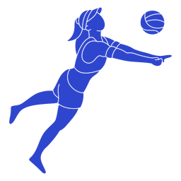 Blue volleyball player PNG Design