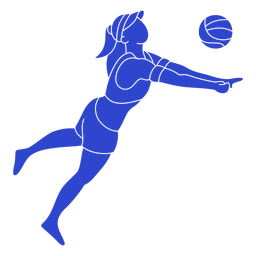 jugadora de voleibol azul Diseño PNG