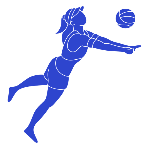 Blauer Volleyballspieler PNG-Design