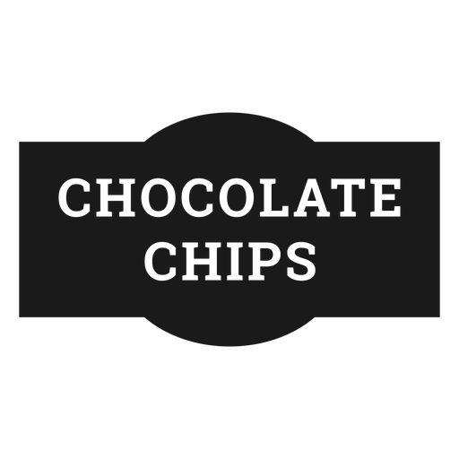 Etiqueta de chispas de chocolate Diseño PNG