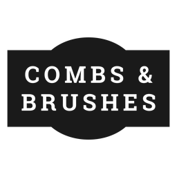 Combs and brushes label PNG Design