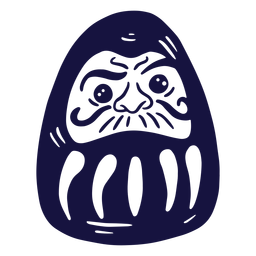 Daruma doll blue PNG Design