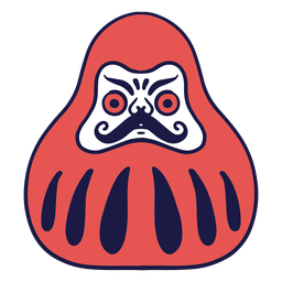 Muñeca Daruma duotono Diseño PNG
