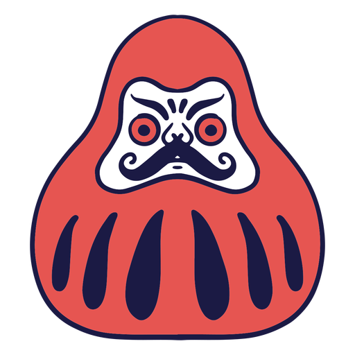 Daruma doll duotone PNG Design