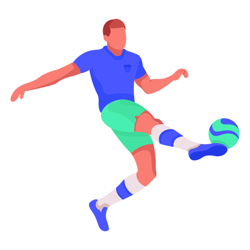 Jogador de futebol plano Desenho PNG