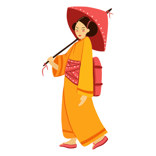 Personaje geisha Diseño PNG