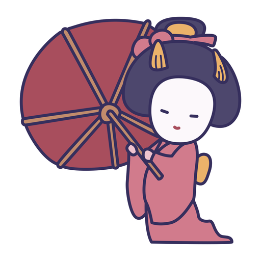 Geisha sticker PNG Design