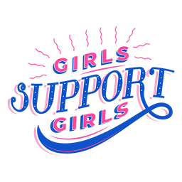 Meninas apoiam letras de meninas Desenho PNG