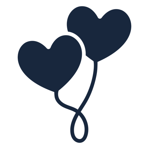 Heart balloons blue icon