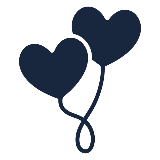 Heart balloons blue icon PNG Design