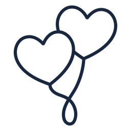 Golpe de globos de corazón Diseño PNG