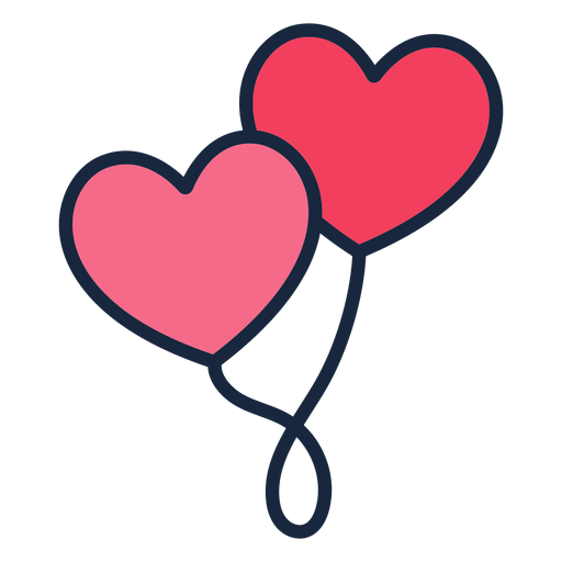 Heart balloons stroke icon