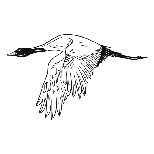 Heron black and white PNG Design