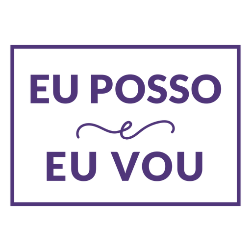 Eu posso e vou letras em portugues Desenho PNG