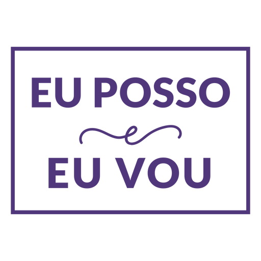 Ich kann und ich werde portugiesische Schrift PNG-Design