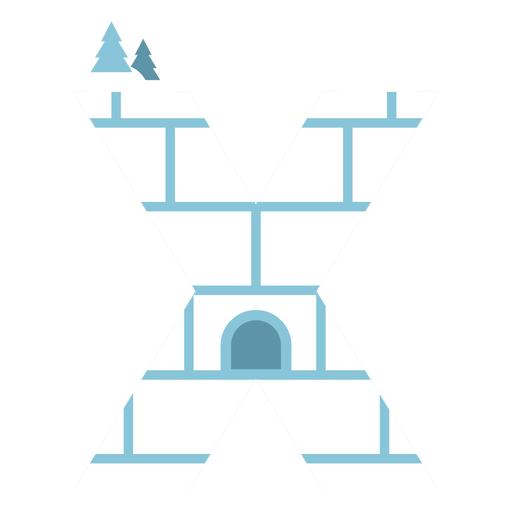 Igloo letter x PNG Design