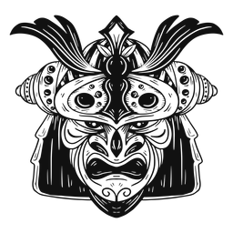 Máscara de Kabuto en blanco y negro Diseño PNG