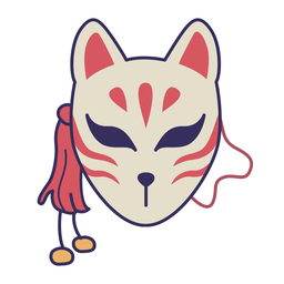 Adesivo de máscara Kitsune Desenho PNG
