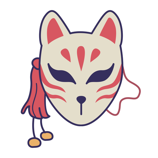 Máscara de kitsune pegatina Diseño PNG