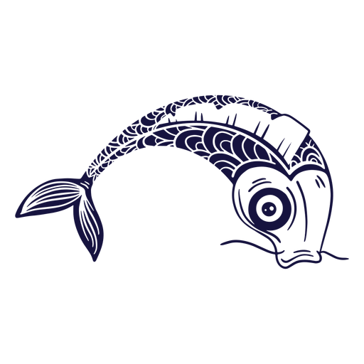 Koi Fisch blau PNG-Design