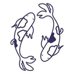 Koi Fisch Schlaganfall PNG-Design