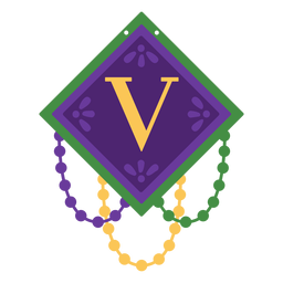 Letra v guirnalda Diseño PNG
