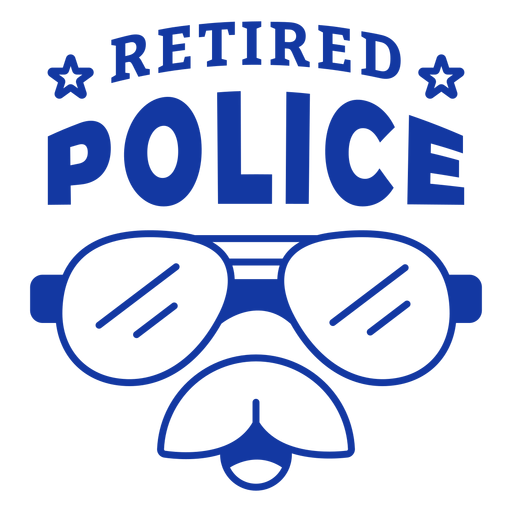Lettering retired police PNG Design