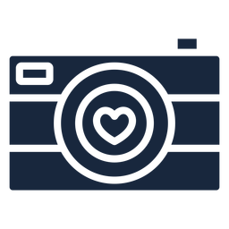 Love camera blue icon PNG Design