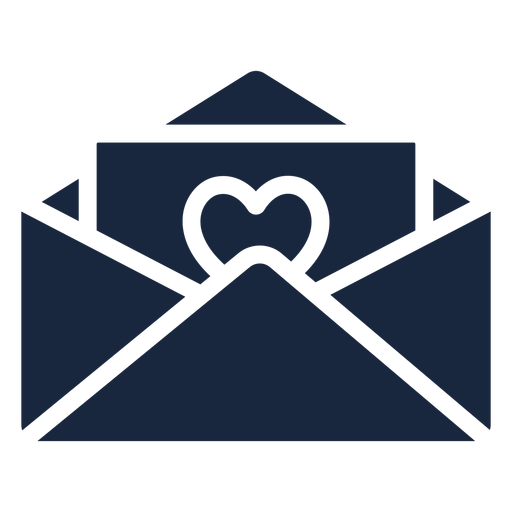 Icono de carta de amor azul