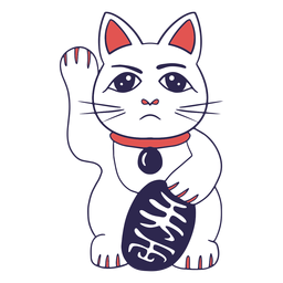 Maneki neko duotone Diseño PNG