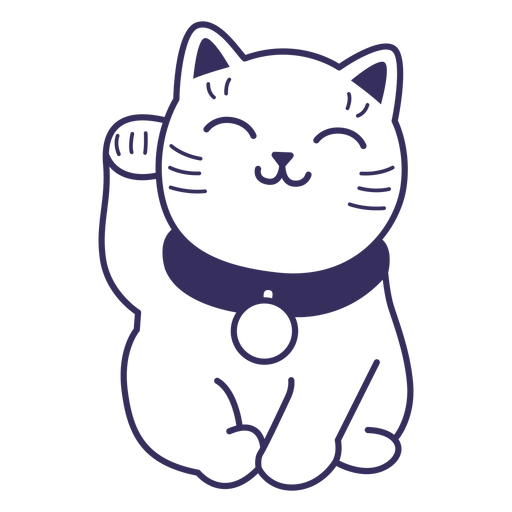 Maneki neko stroke - Transparent PNG & SVG vector file