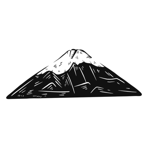 Monte Fuji preto e branco Desenho PNG